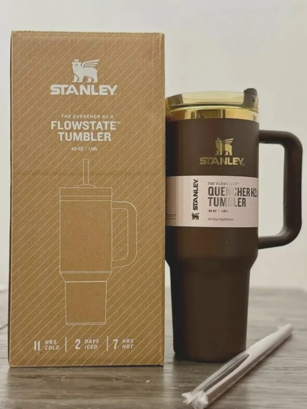 Stanley Chocolate Gold Quencher 40oz Tumbler Flowstate H2.0 Factory Sealed